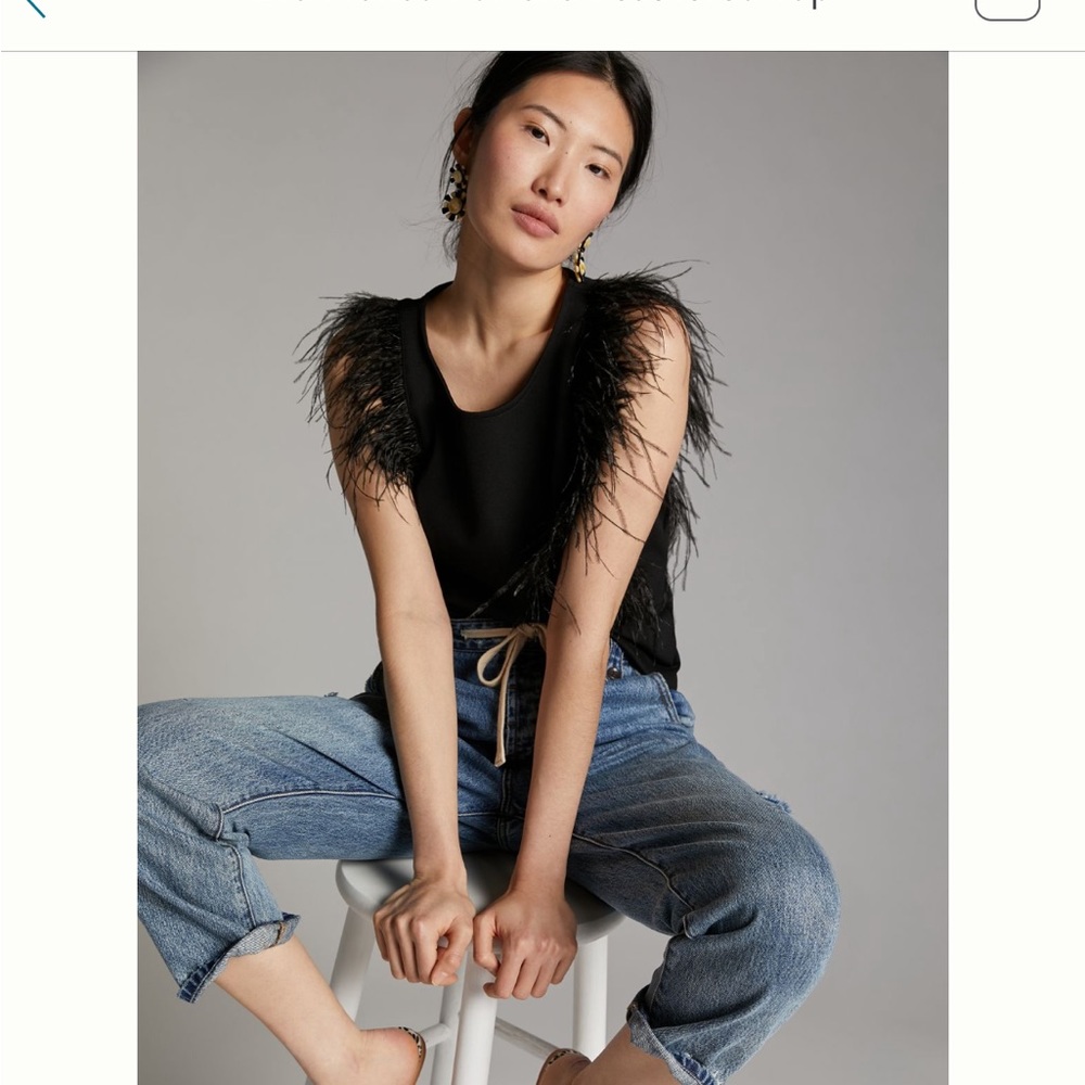 New with tags Anthropologie Eva Franco Romana Feather Top Size Medium